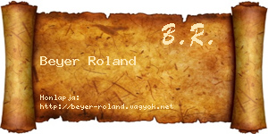 Beyer Roland névjegykártya